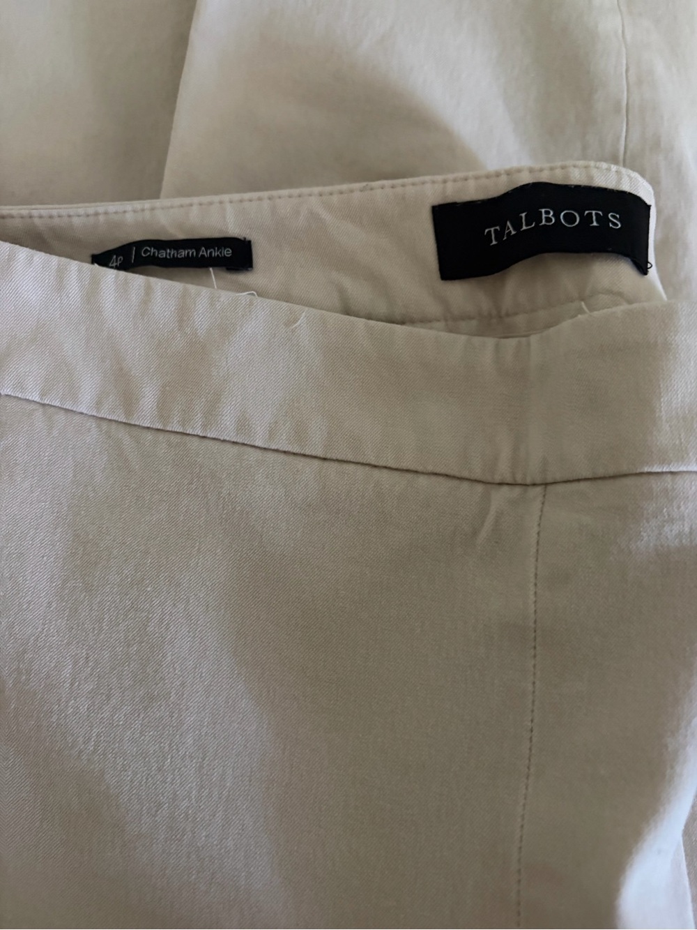 Talbots Chatham Ankle Pants in Light Cream